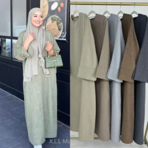 عباية كتان كاجوال بلون سادة عبايات بنات أنيقة فساتين شتوية إسلامية كيبايا قفطان تركيا إسلامي عيد 2024 عباية قفطان نسائية