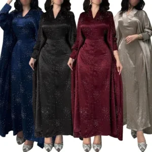 عباية عيد نسائية إسلامية فستان ماسي للحفلات الرمضانية العربية دبي فساتين قفطان رداء طويل جلابية 2025 عباية فستان