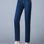 بنطلون جينز مستقيم مقاس 36 للنساء من Casaul Vintage Denim بنطلون جينز ريترو بكريستال جينز ضيق من Vaqueros Stretch Kot Pantalones