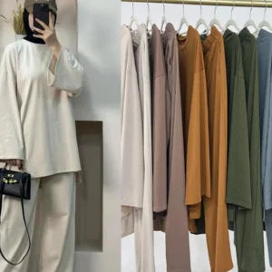 عبايات إسلامية محتشمة للنساء، رداء رمضان، طقم ملابس فضفاض من قطعتين، دبي، تركيا، للنساء المسلمات
